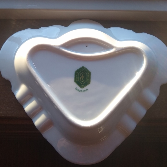 Made in Germany Vintage Bavaria CICO Germany Ashtray 7.5" Mid Century Red Gold - Picture 2 of 4